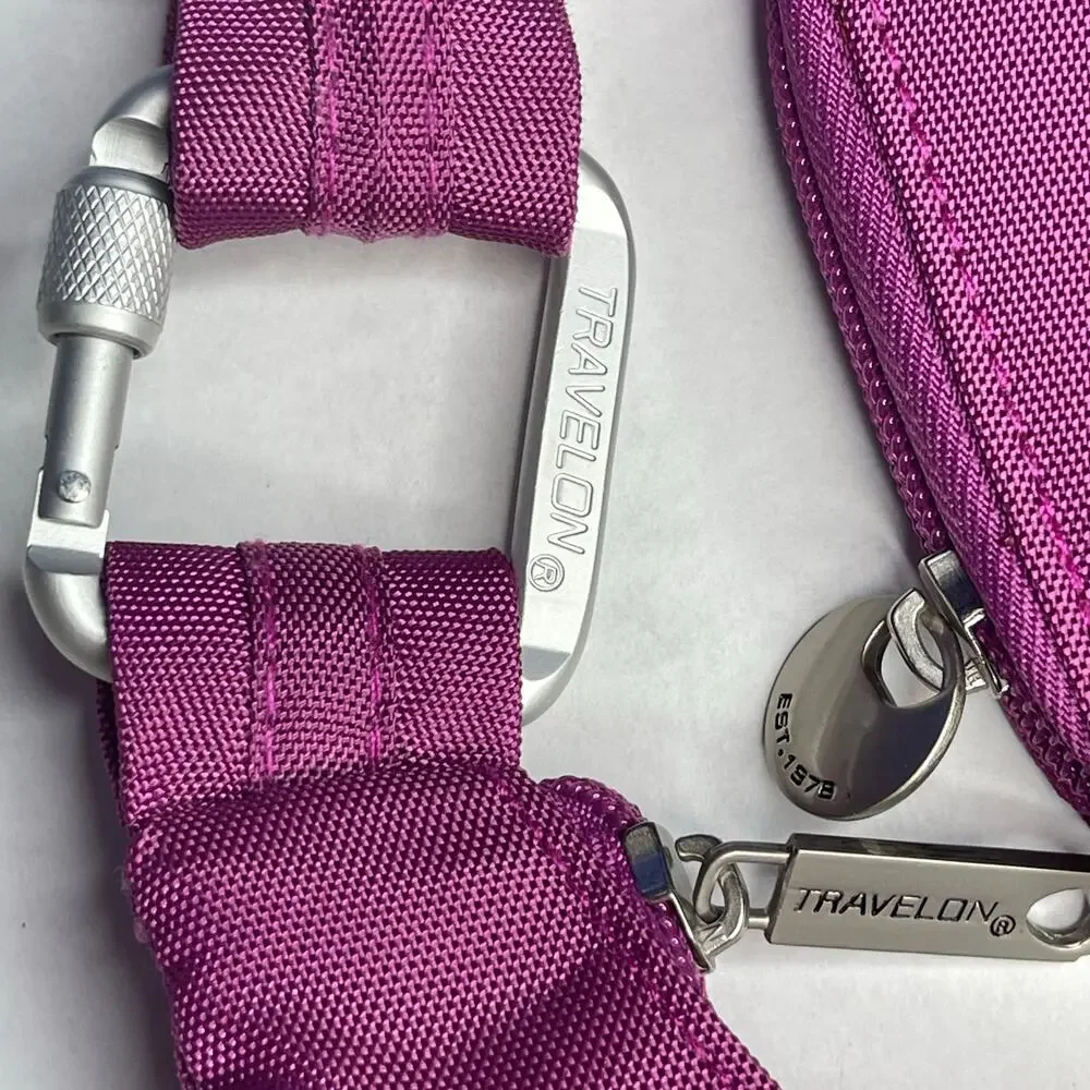 Travelon Anti-Theft Pleated Hobo Crossbody Bag and wallet Purple - Picture 5 of 11